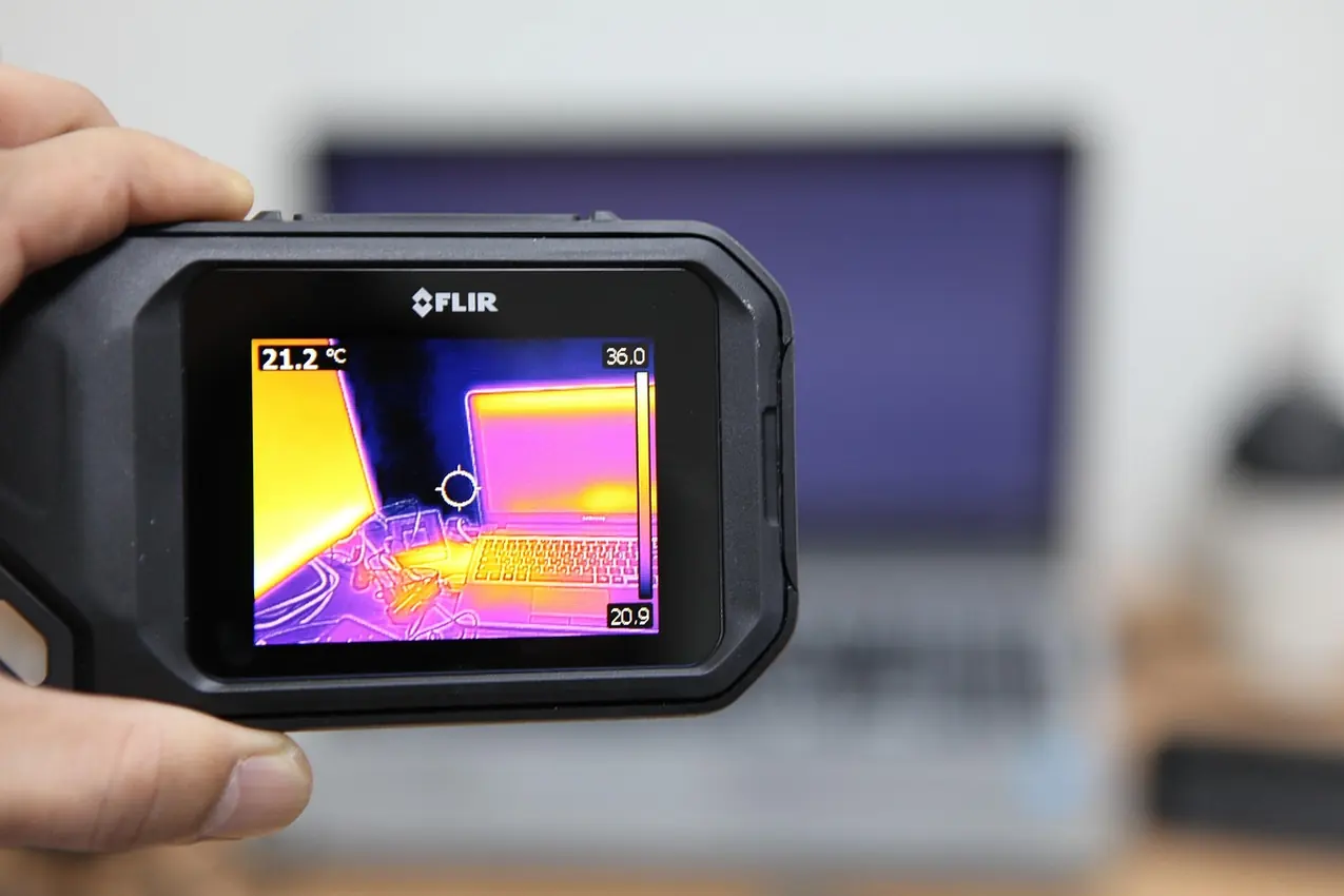 Thermal imaging camera used during water leak diagnostics